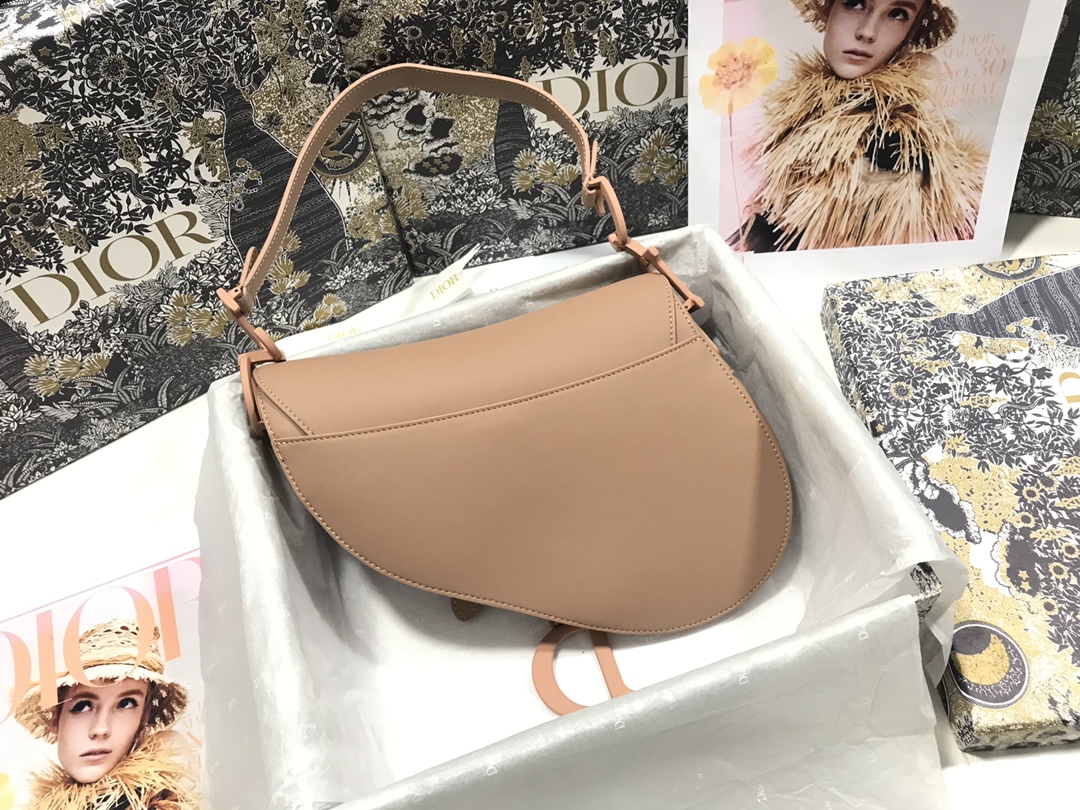 [TOP] Christian Dior Saddle Bag Medium - 25.5x20x6.5cm - Naked Color