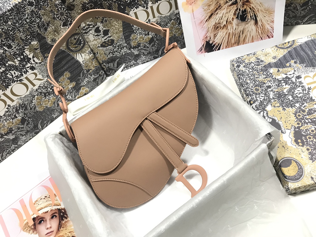[TOP] Christian Dior Saddle Bag Medium - 25.5x20x6.5cm - Naked Color