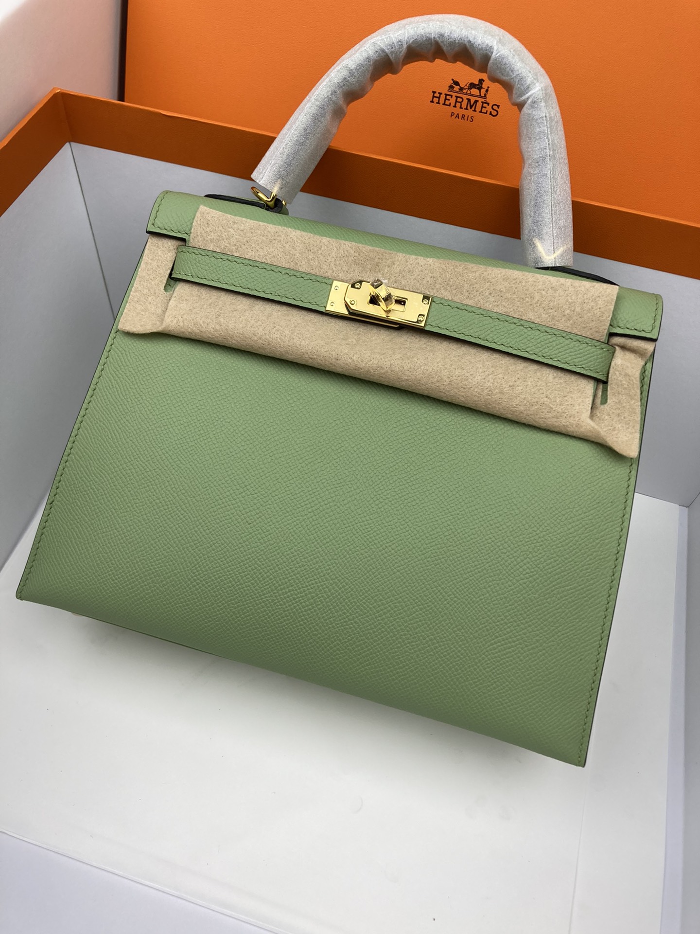 [TOP] HERMES Kelly Epsom Leather 25cm - Green - SHW&GHW