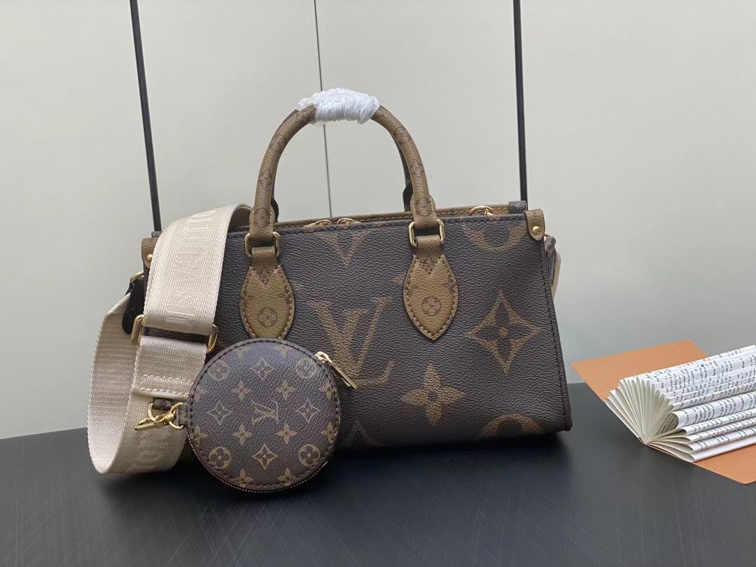 [TOP] Louis Vuitton LV  On The Go Bag  25x13x10 cm-Brown