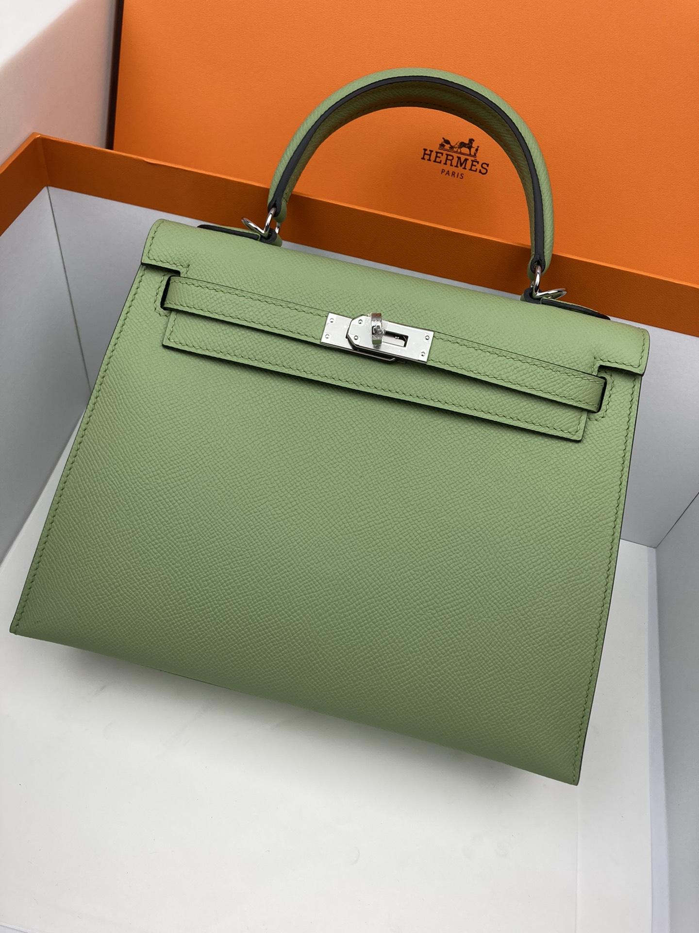 [TOP] HERMES Kelly Epsom Leather 25cm - Green - SHW&GHW