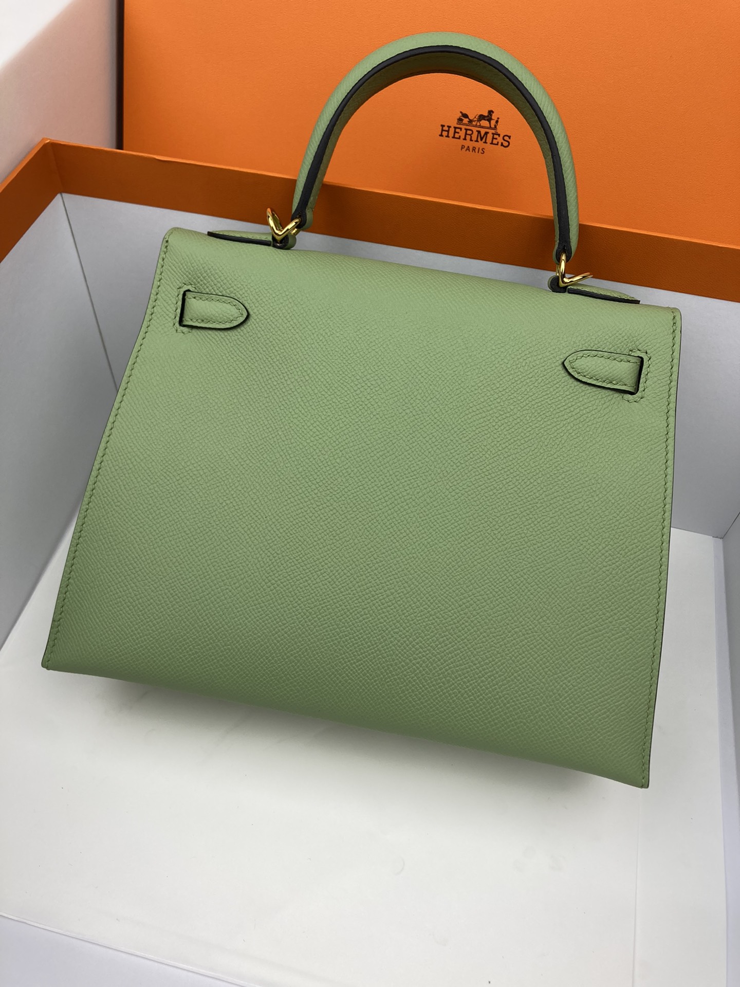 [TOP] HERMES Kelly Epsom Leather 25cm - Green - SHW&GHW