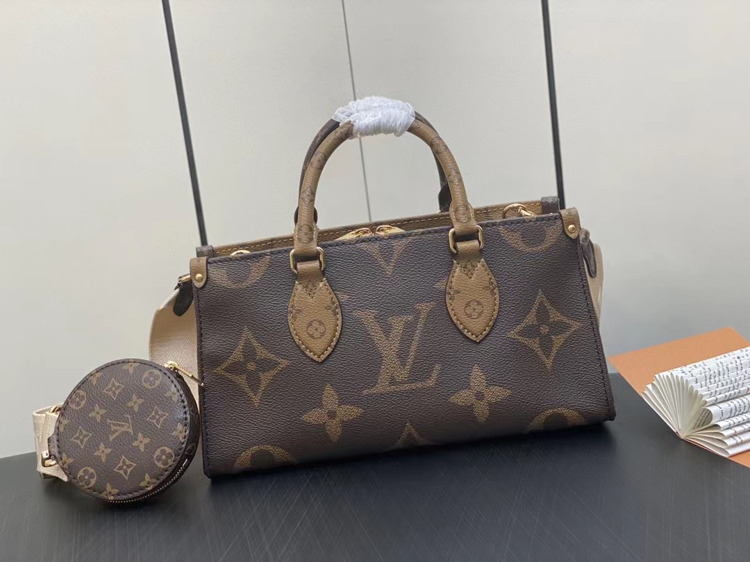 [TOP] Louis Vuitton LV  On The Go Bag  25x13x10 cm-Brown