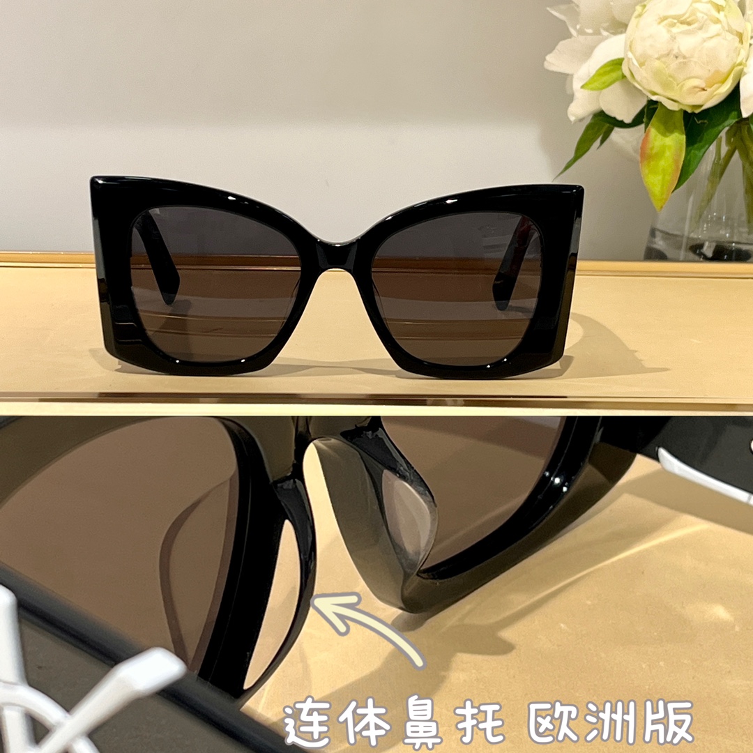 [TOP] Yves Saint Laurent YSL YSL One-Piece Nose Pads Sunglasses - Black