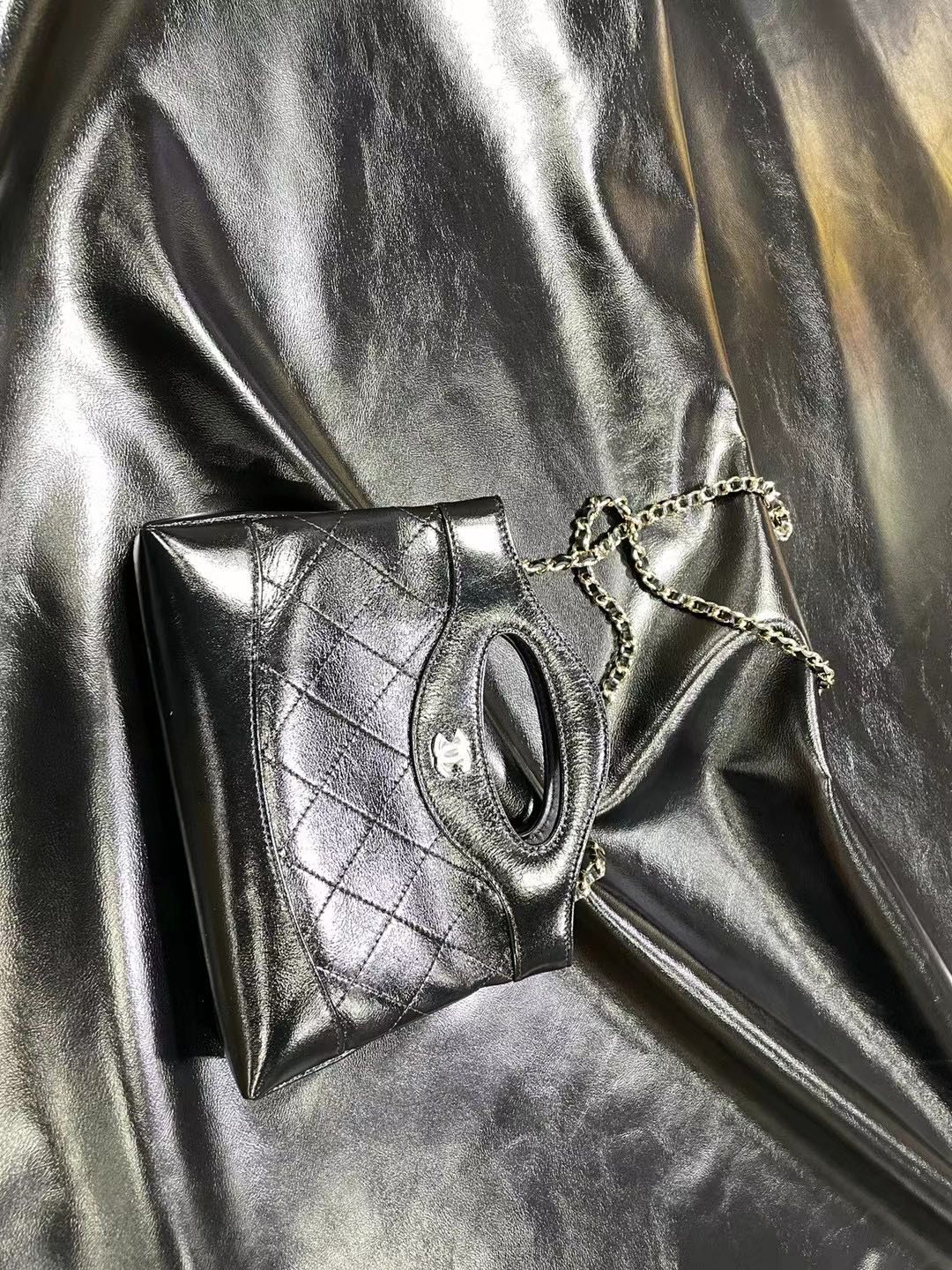 [TOP] CHANEL Cowhide Mini Handbag - 17.5X20.5CM - GHW&Black -