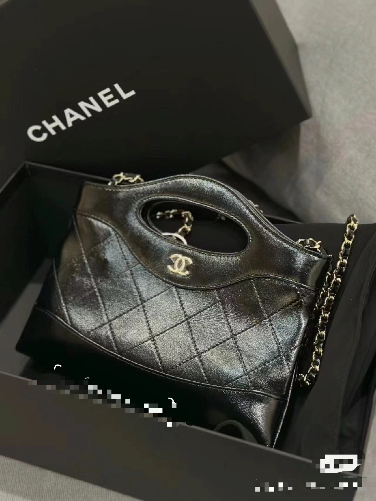 [TOP] CHANEL Cowhide Mini Handbag - 17.5X20.5CM - GHW&Black -