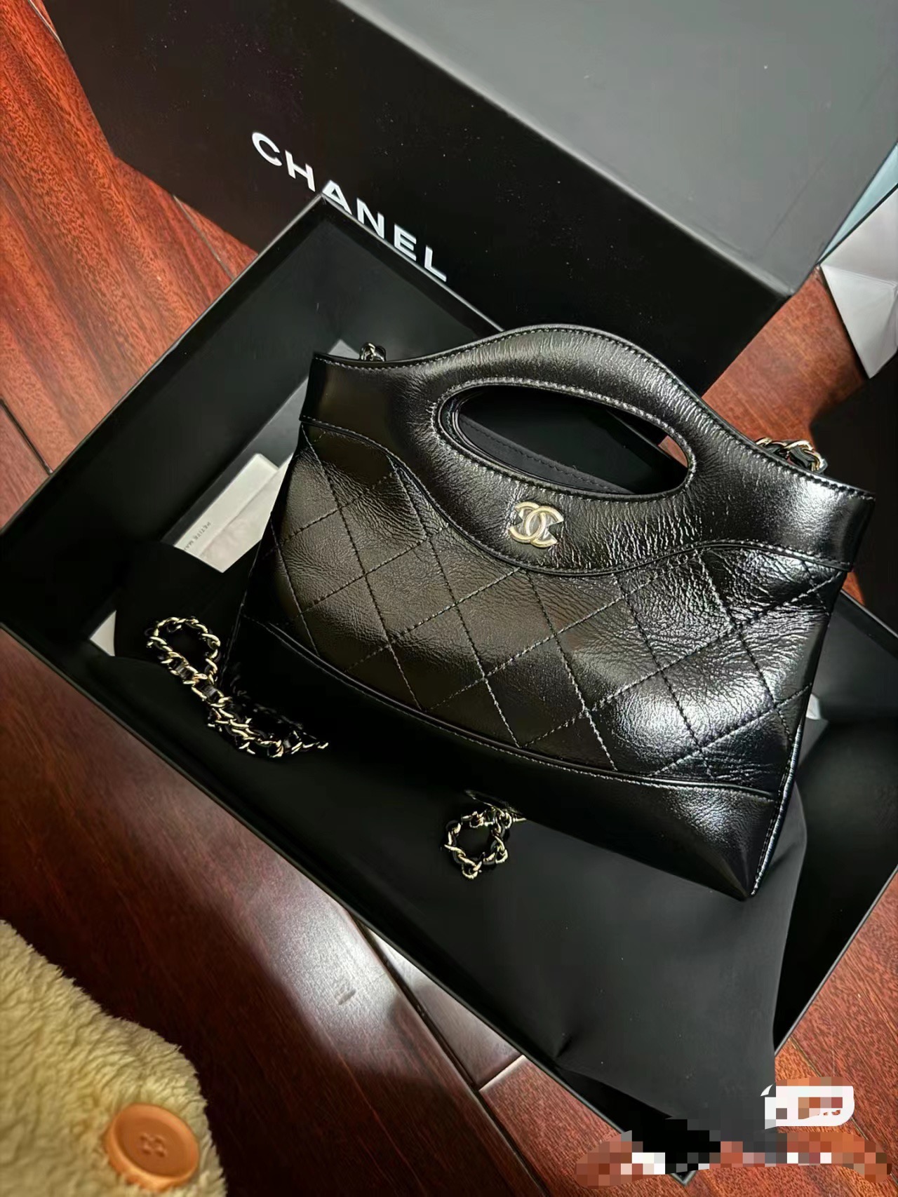 [TOP] CHANEL Cowhide Mini Handbag - 17.5X20.5CM - GHW&Black -