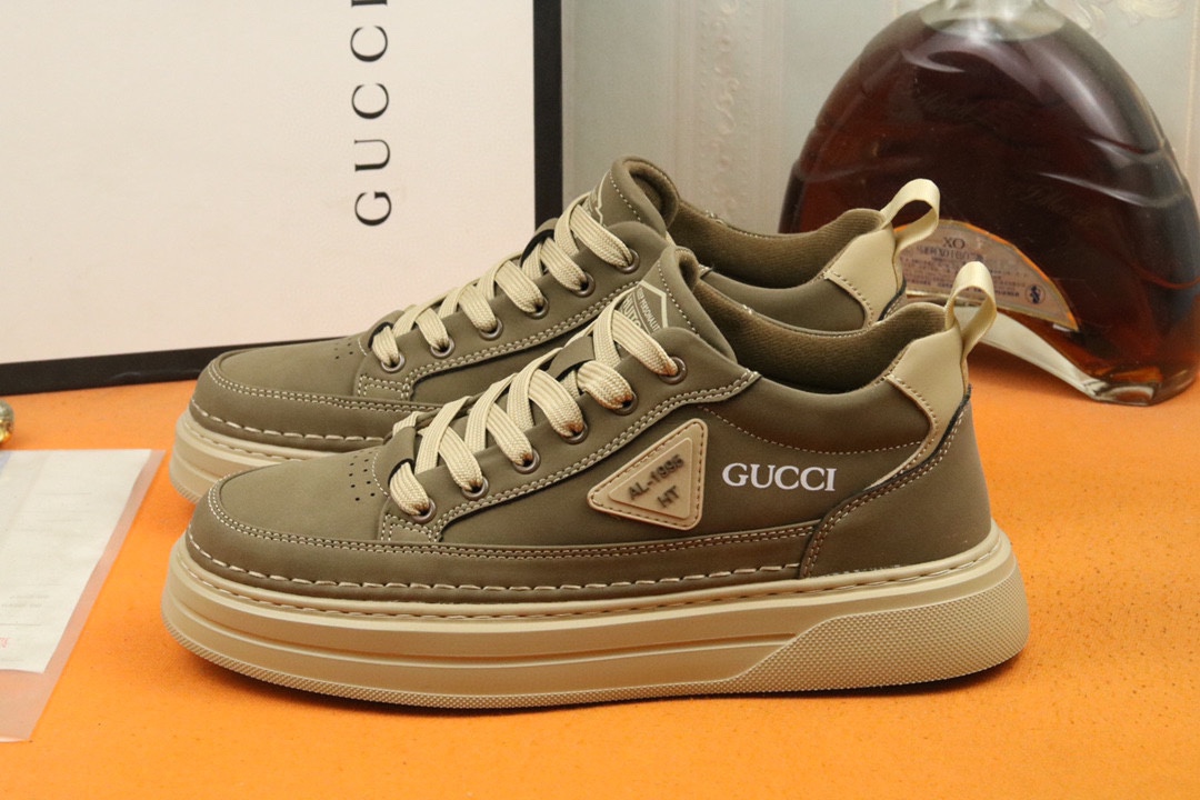 [TOP] GUCCI Men's Thin Cotton Cowhide Shoes - 2 Colors