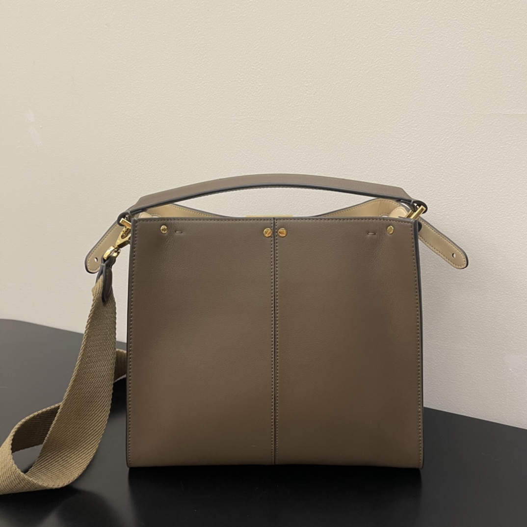 [TOP] FENDI Medium Peekaboo X-Lite Handbag - 30x25x14CM - Dark Grey