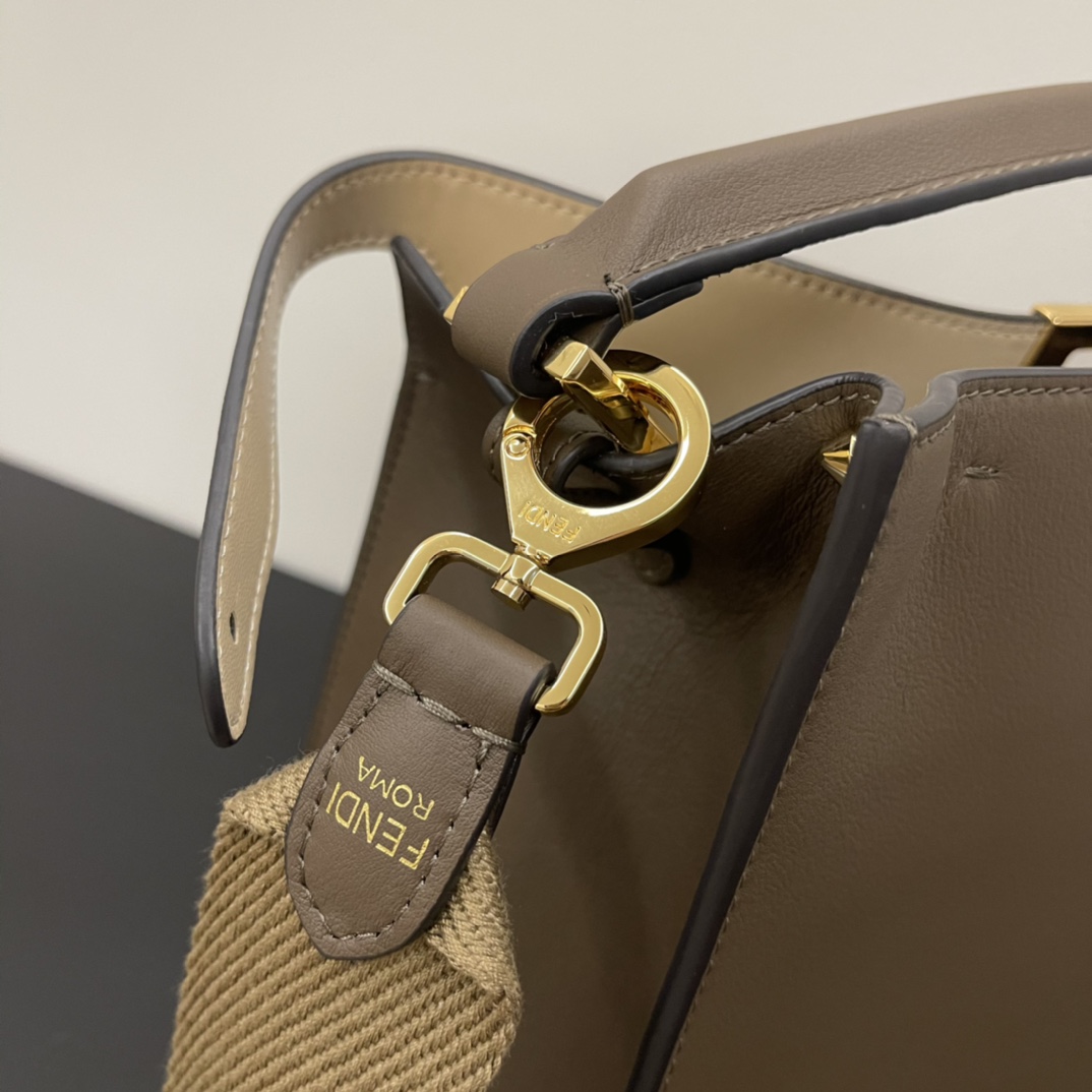 [TOP] FENDI Medium Peekaboo X-Lite Handbag - 30x25x14CM - Dark Grey