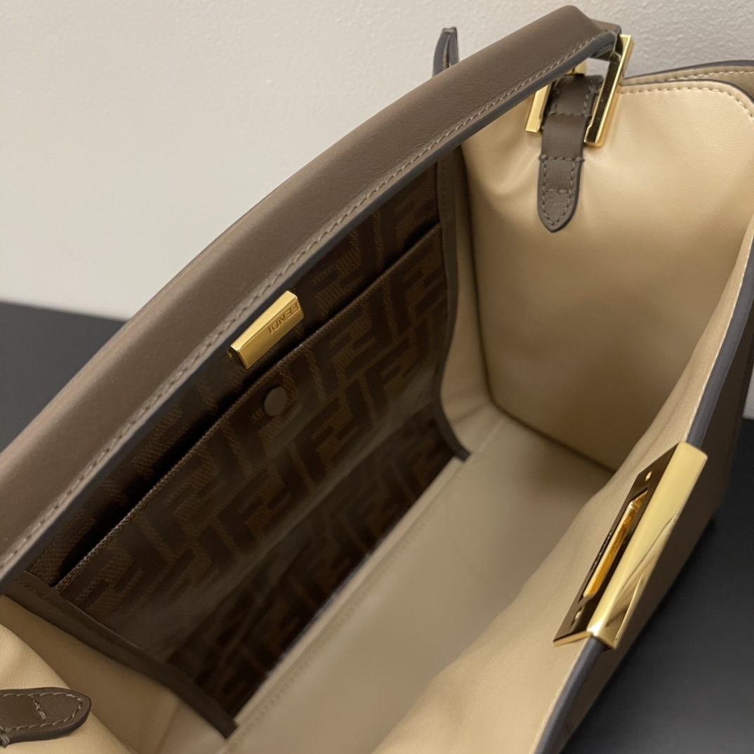 [TOP] FENDI Medium Peekaboo X-Lite Handbag - 30x25x14CM - Dark Grey