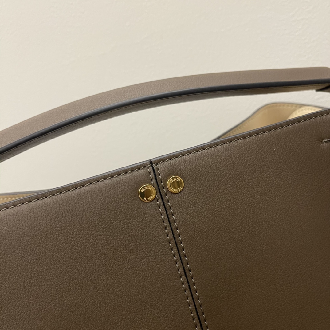 [TOP] FENDI Medium Peekaboo X-Lite Handbag - 30x25x14CM - Dark Grey