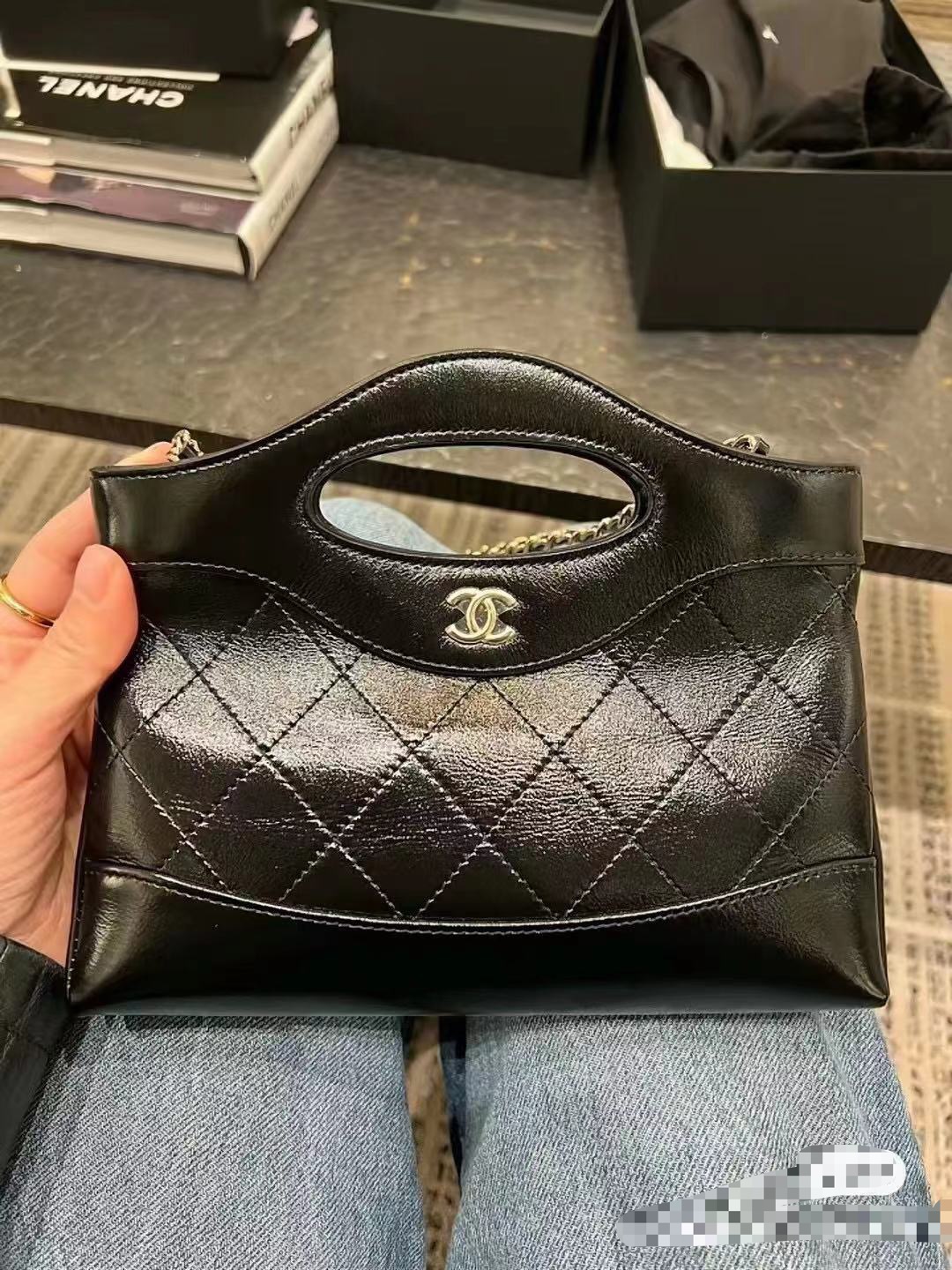 [TOP] CHANEL Cowhide Mini Handbag - 17.5X20.5CM - GHW&Black -