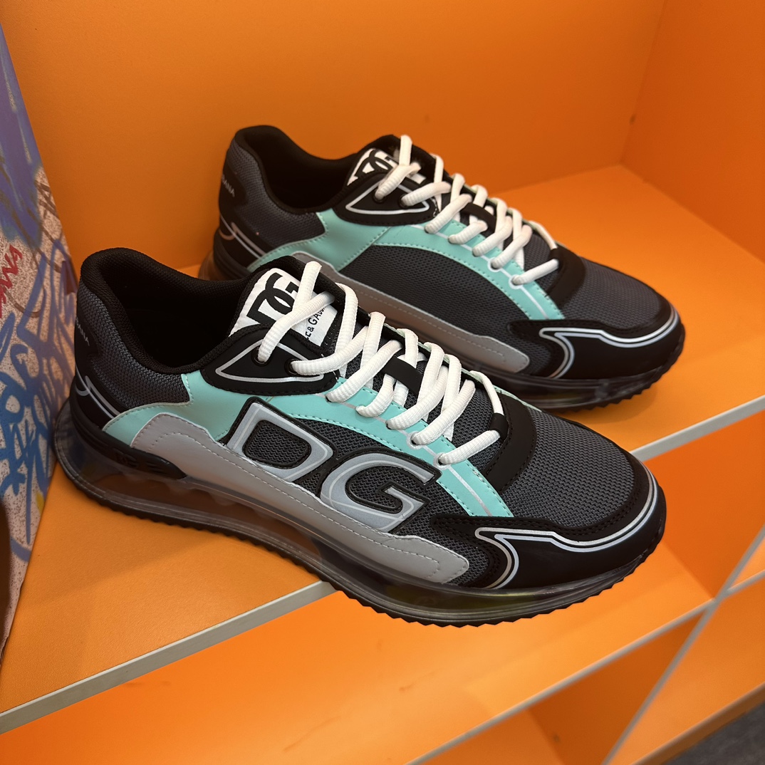 [TOP] Dolce & Gabbana D&G Men's Air Cushion Sports Shoes - Black