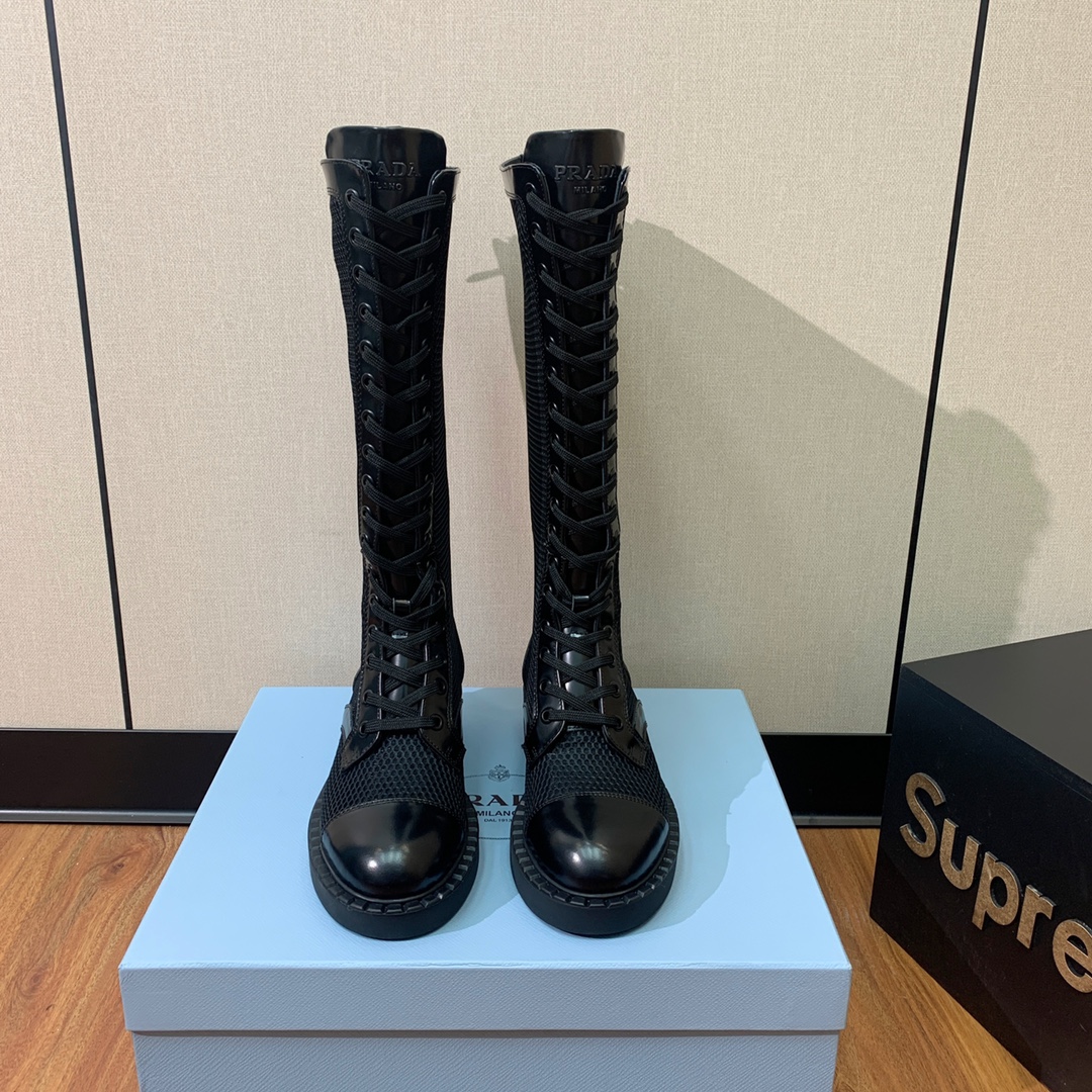 [TOP] PRADA Long Mesh Boots - Black - 2 Styles