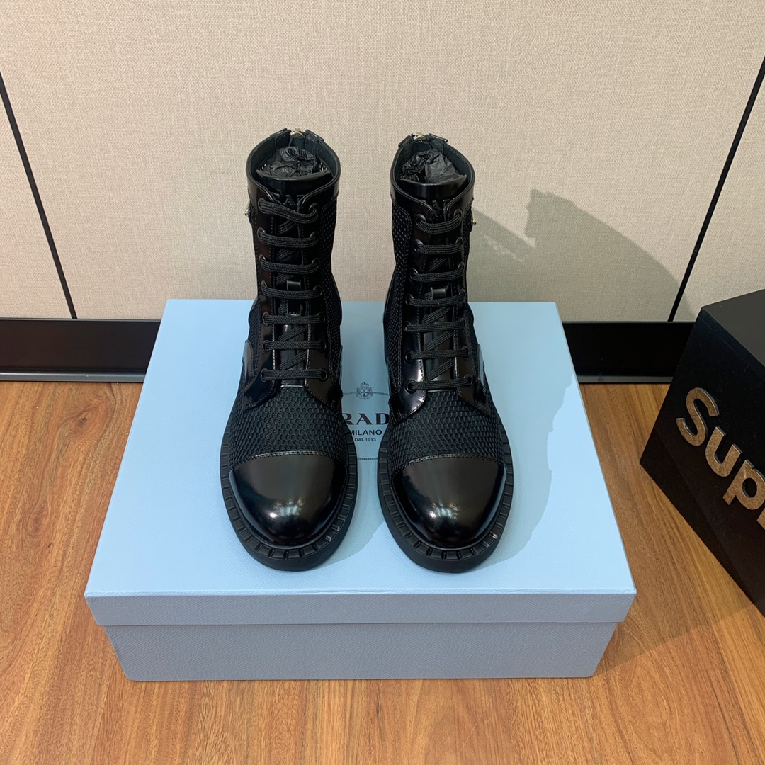 [TOP] PRADA Long Mesh Boots - Black - 2 Styles