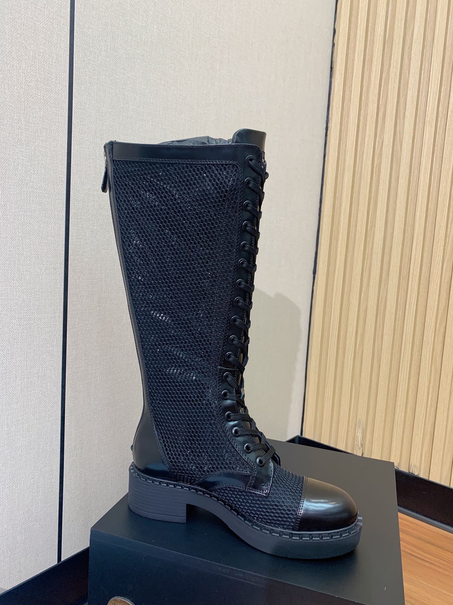 [TOP] PRADA Long Mesh Boots - Black - 2 Styles