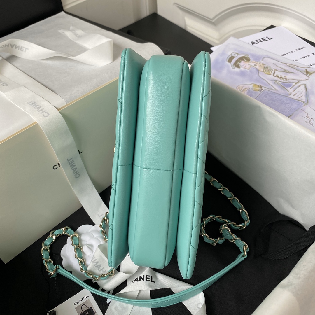 [TOP] CHANEL Trendy CC Handle Bag 20CM - Mint Green&GHW