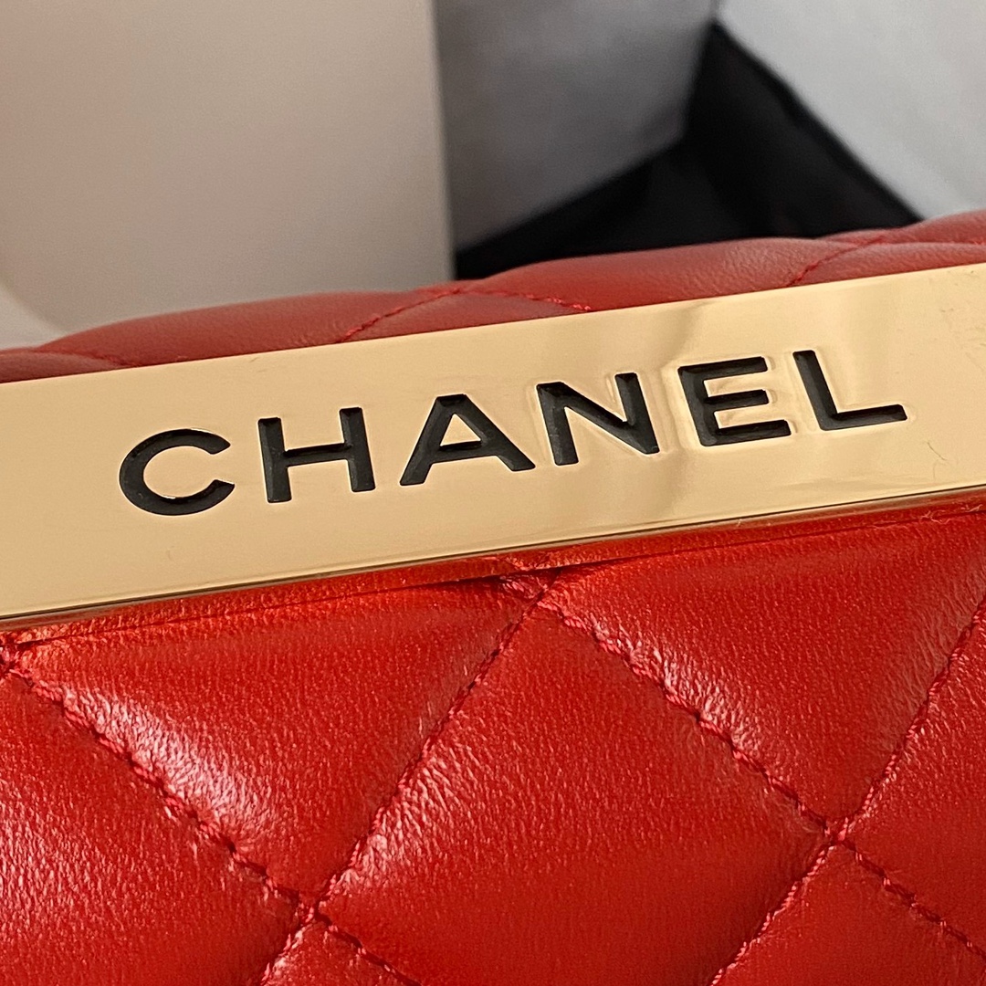 [TOP] CHANEL Trendy CC Handle Bag 20CM - Red&GHW