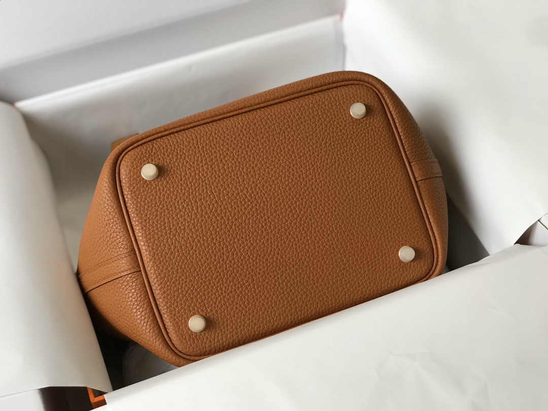 [TOP] HERMES TC Leather With Imitation Crocodile Bag  18cm/22cm - Gold&GHW