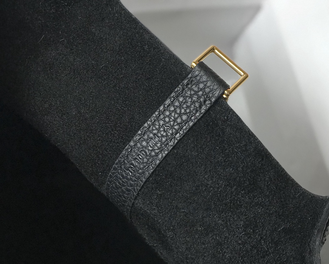 [TOP] HERMES TC Leather With Imitation Crocodile Bag 18cm/22cm - Black&GHW