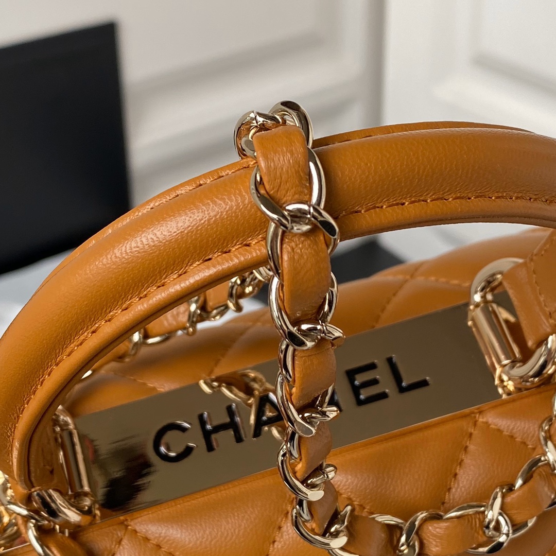 [TOP] CHANEL Trendy CC Handle Bag - 20cm/25cm - Brown&GHW