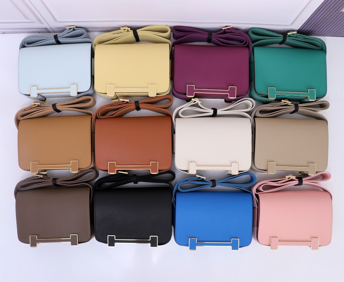 [TOP] HERMES Chevre Leather Geta Bag/Small Square Bag 20cm - 12 Colors