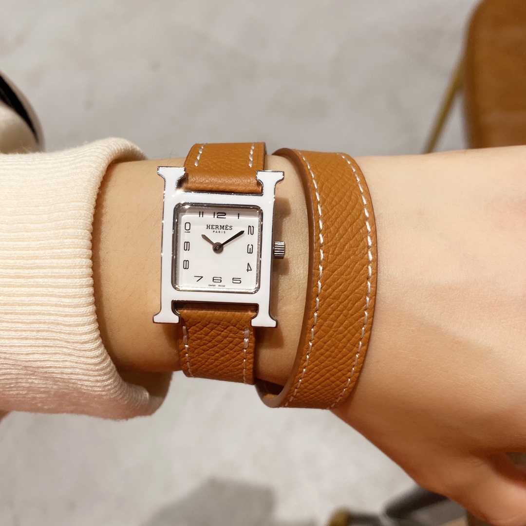 [TOP] HERMES Emma City H Series Enamel Ring  Watch 21mm - 7 Colors