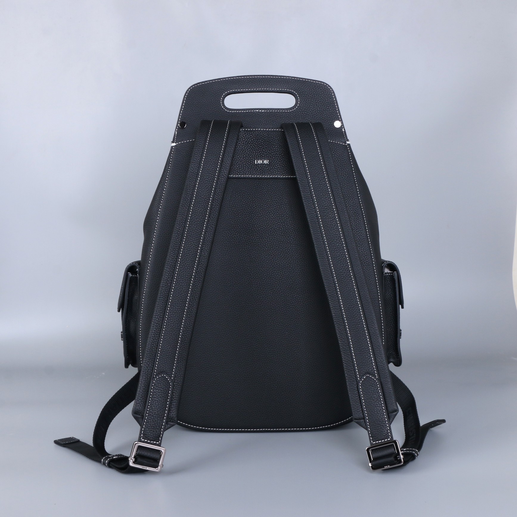 [TOP] Christian Dior Granular Texture Cowhide Backpack - 37×44×16cm - Black