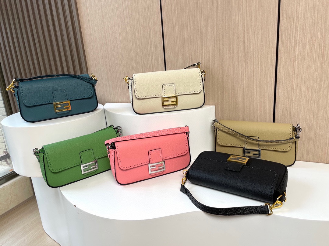 [TOP] FENDI Lychee Baguette Bag - 26x13x6cm - 6 Colors