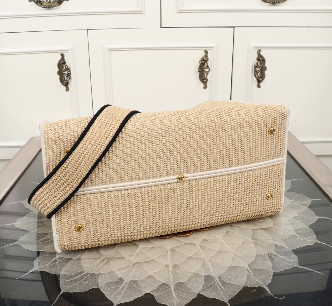 [TOP] FENDI Braid Sunshine Tote Bags 35CM/41CM - Beige