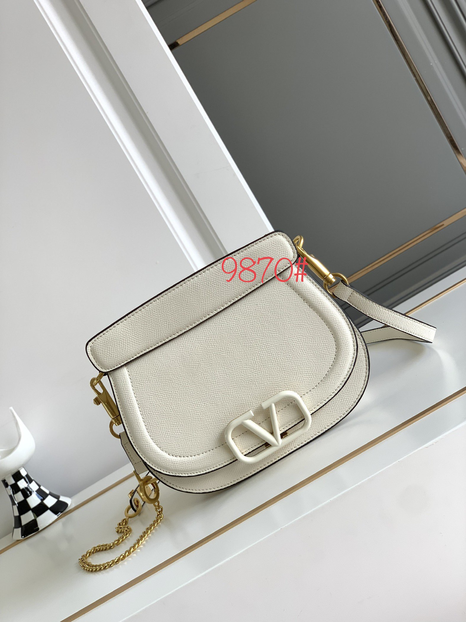 [TOP] VALENTINO VSLING Bag Lychee Leather 22x15x5cm - 6 Color