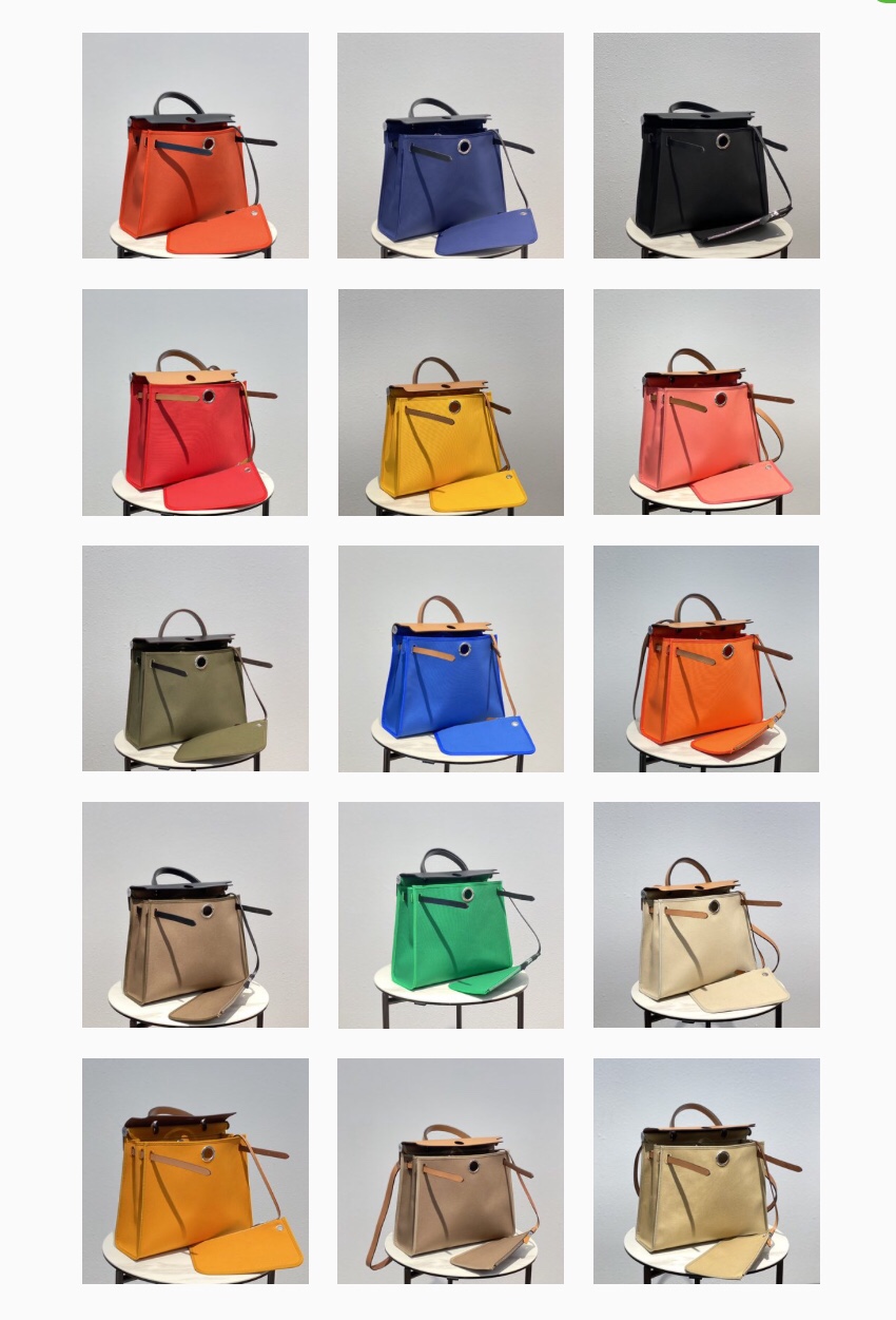 [TOP] HERMES Canvas And Cowhide Herbag Zip Handbag - 15 Colors - SHW