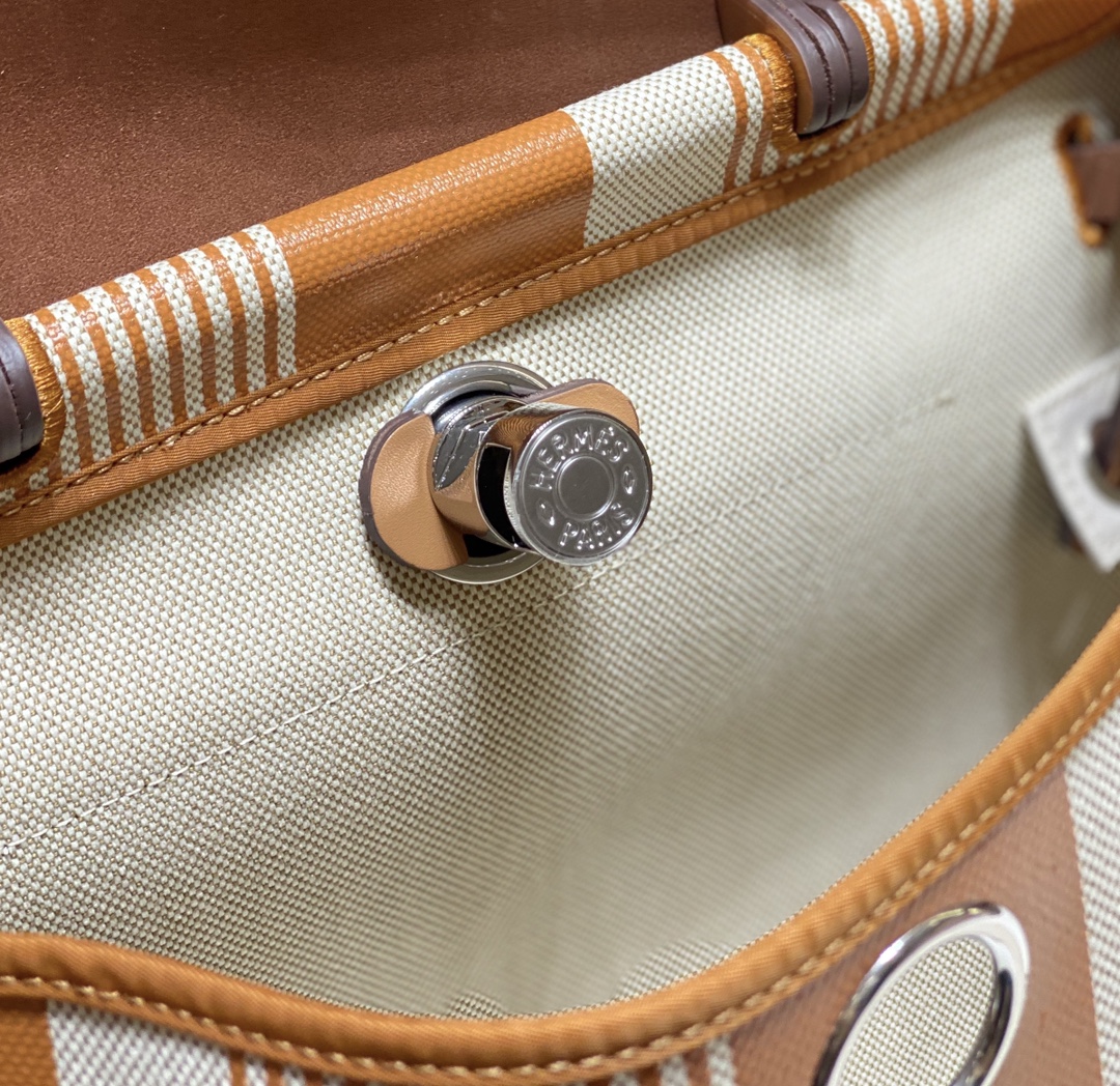 [TOP] HERMES Herbag Zip Handbag 31cm - Brown&SHW