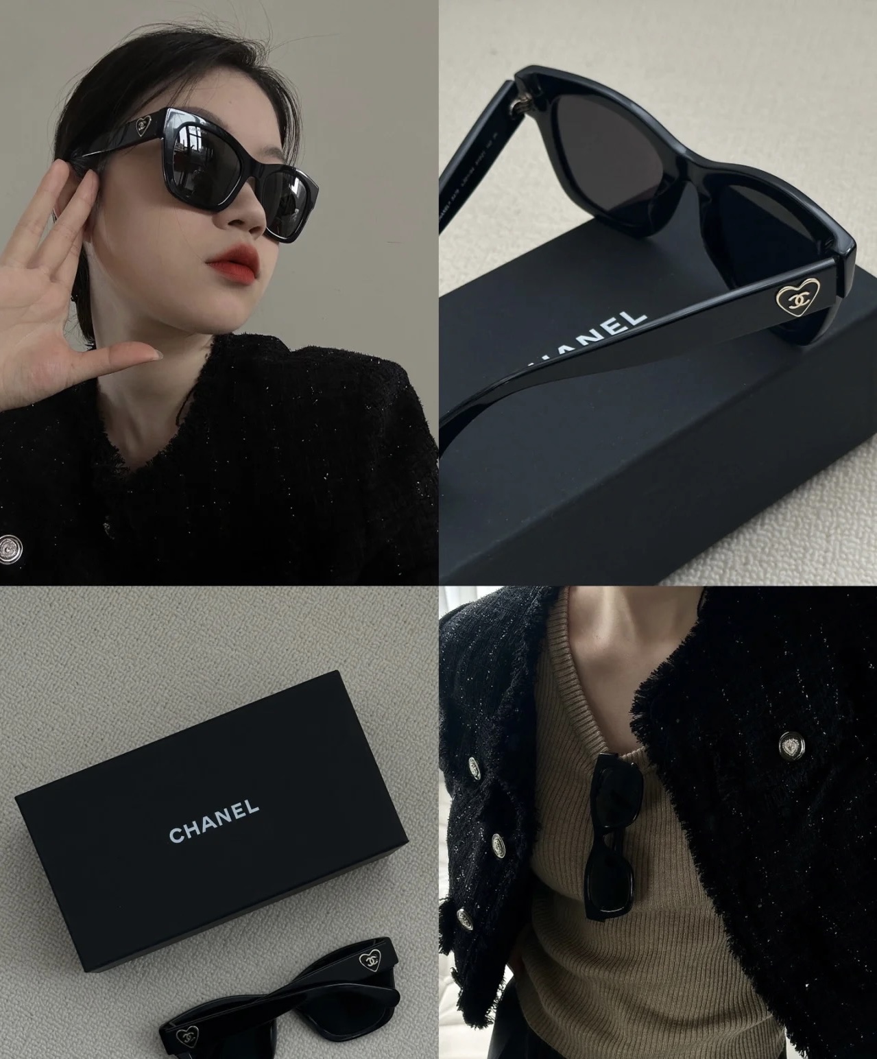 [TOP] CHANEL  Glasses - Black