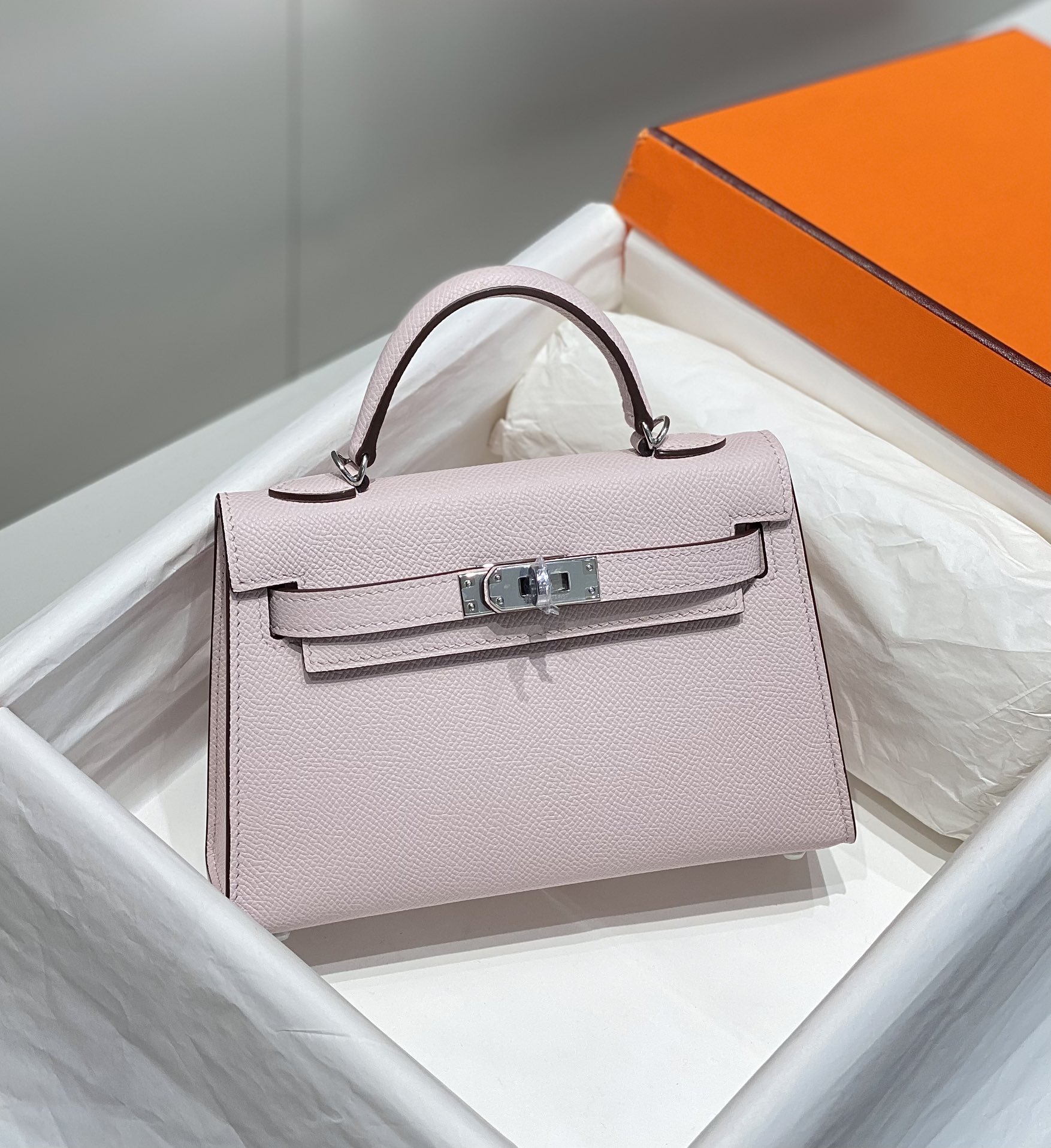 [TOP] HERMES Epsom Kelly Mini 19 CM - Dream Purple&SHW