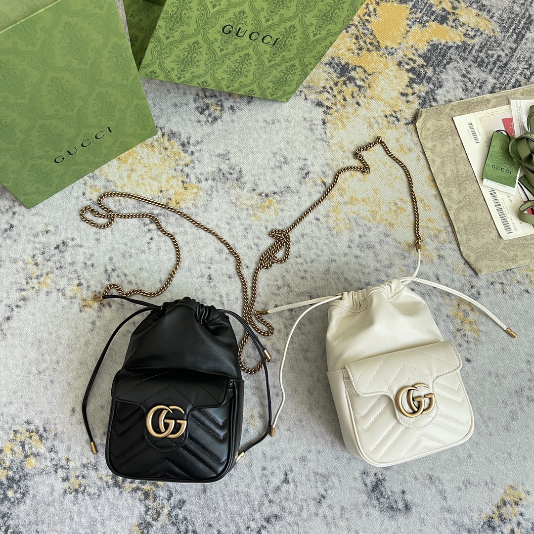 [TOP] GUCCI GG Mini Bucket Bag - 2 Colors - 4.5X20X7.5cm
