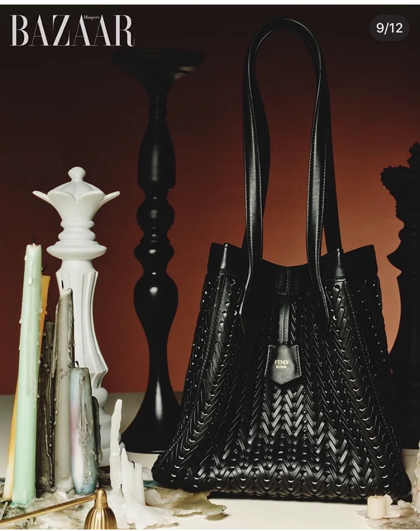 [TOP] FENDI Handmade Woven Bags - 27 x27 x16.5 - Black