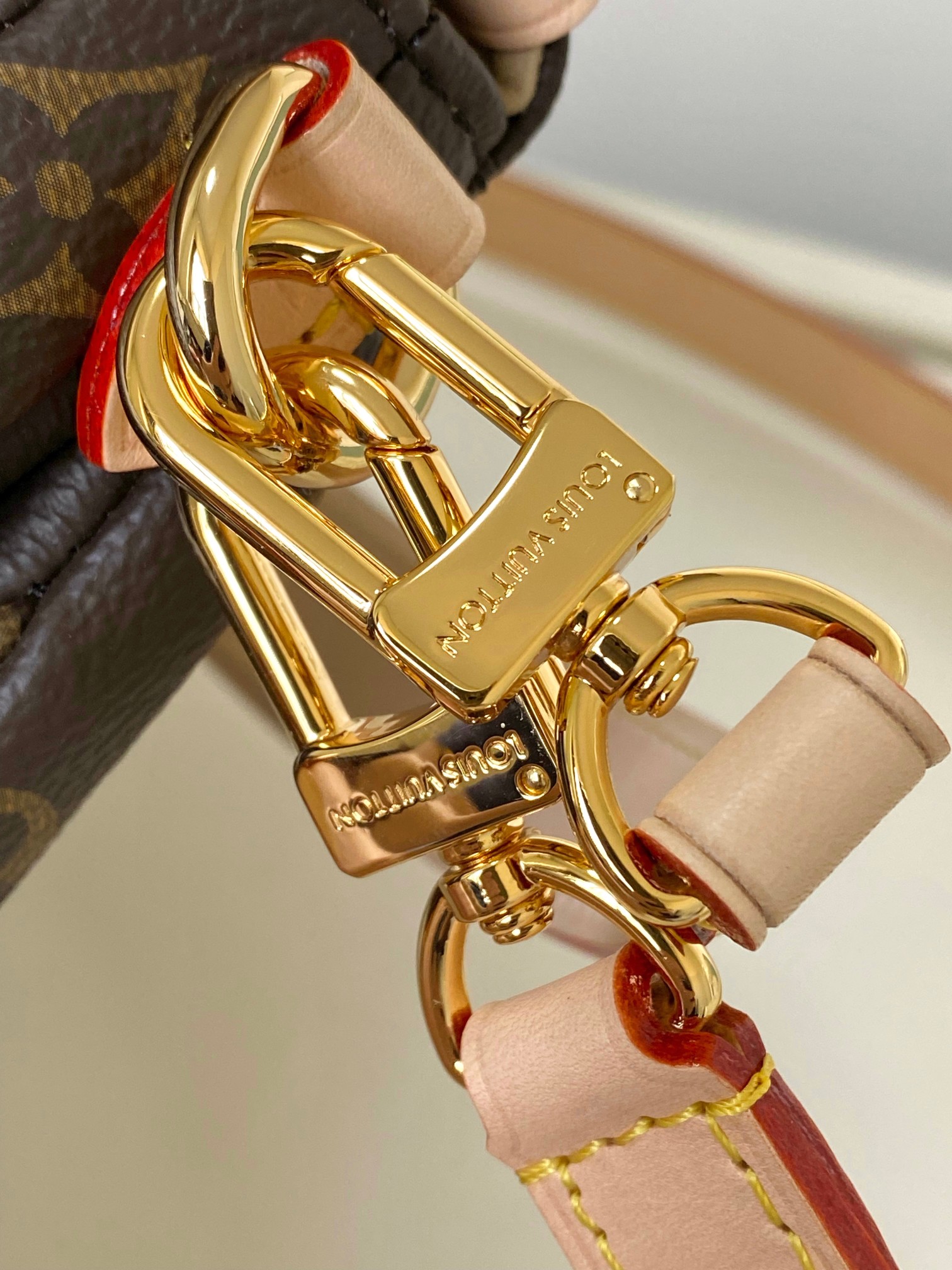 [TOP] Louis Vuitton LV Monogram Cowhide Diane Bag - 20x15x7.5cm-Brown