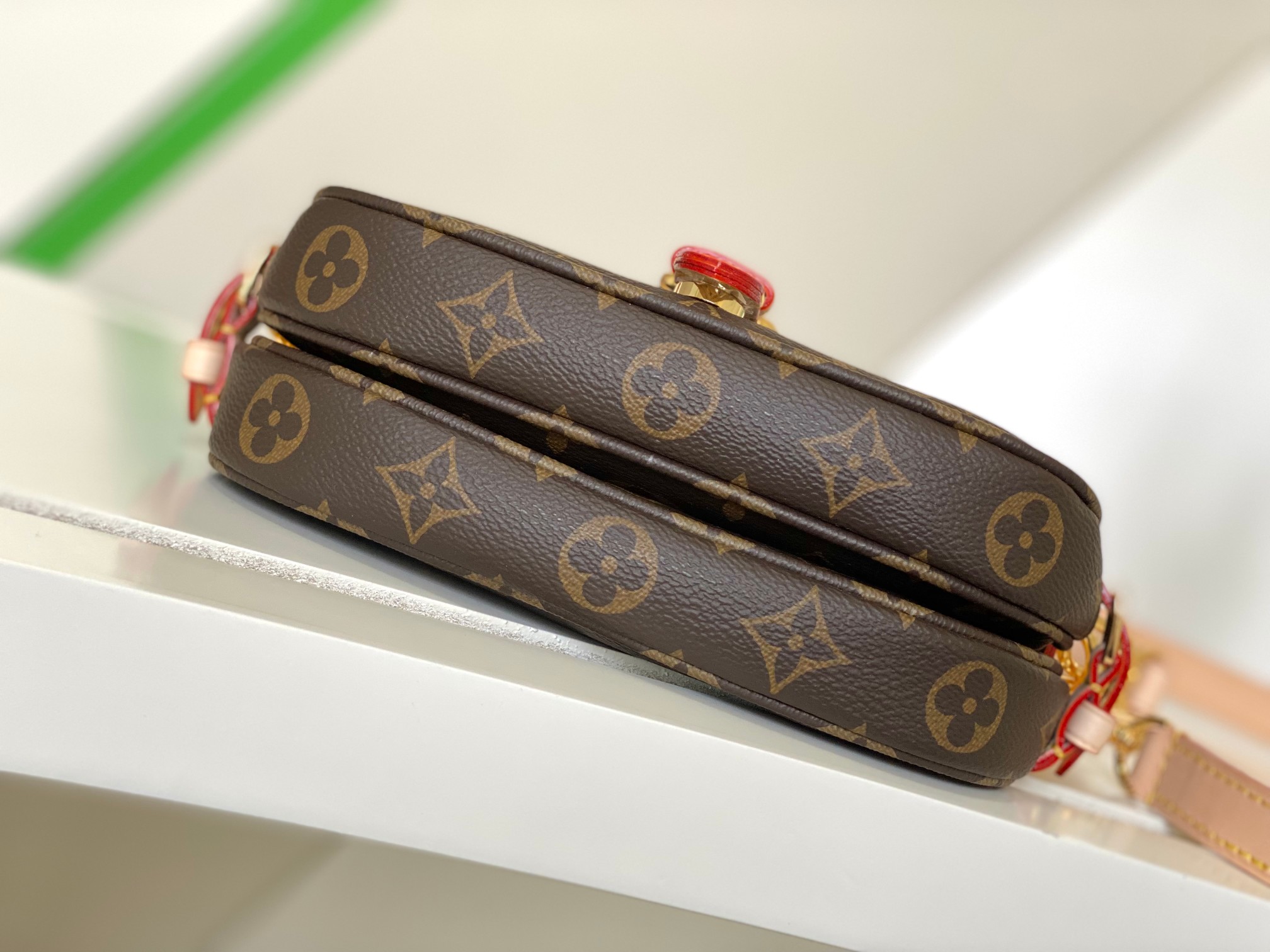 [TOP] Louis Vuitton LV Monogram Cowhide Diane Bag - 20x15x7.5cm-Brown