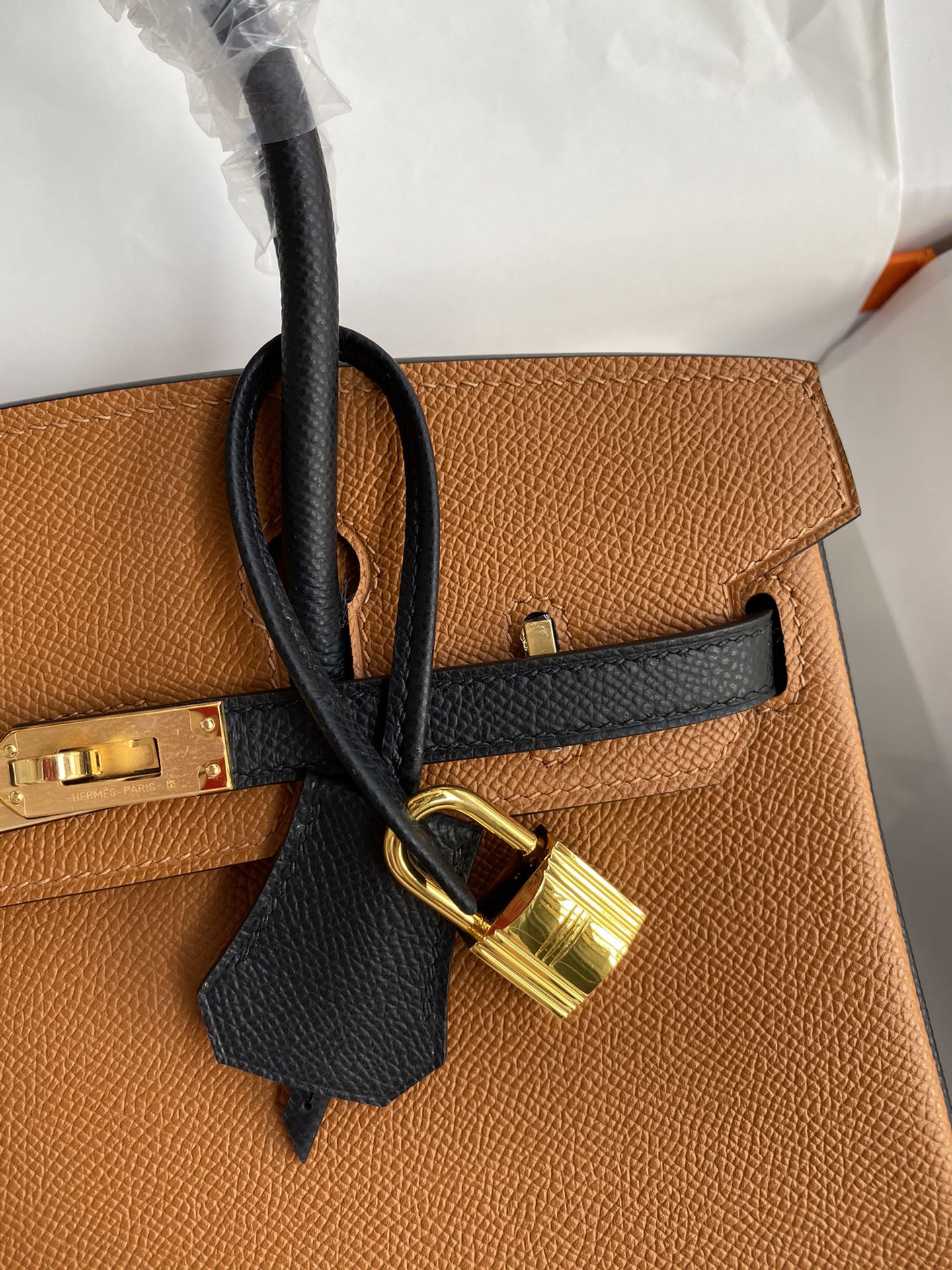 [TOP] HERMES Epsom Leather Birkin Bag 25cm - Golden Brown&GHW