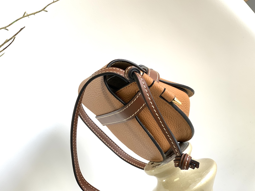 [TOP] LOEWE Gate Bag Mini 15x12.5x8cm/20*19*11.5cm  - Brown
