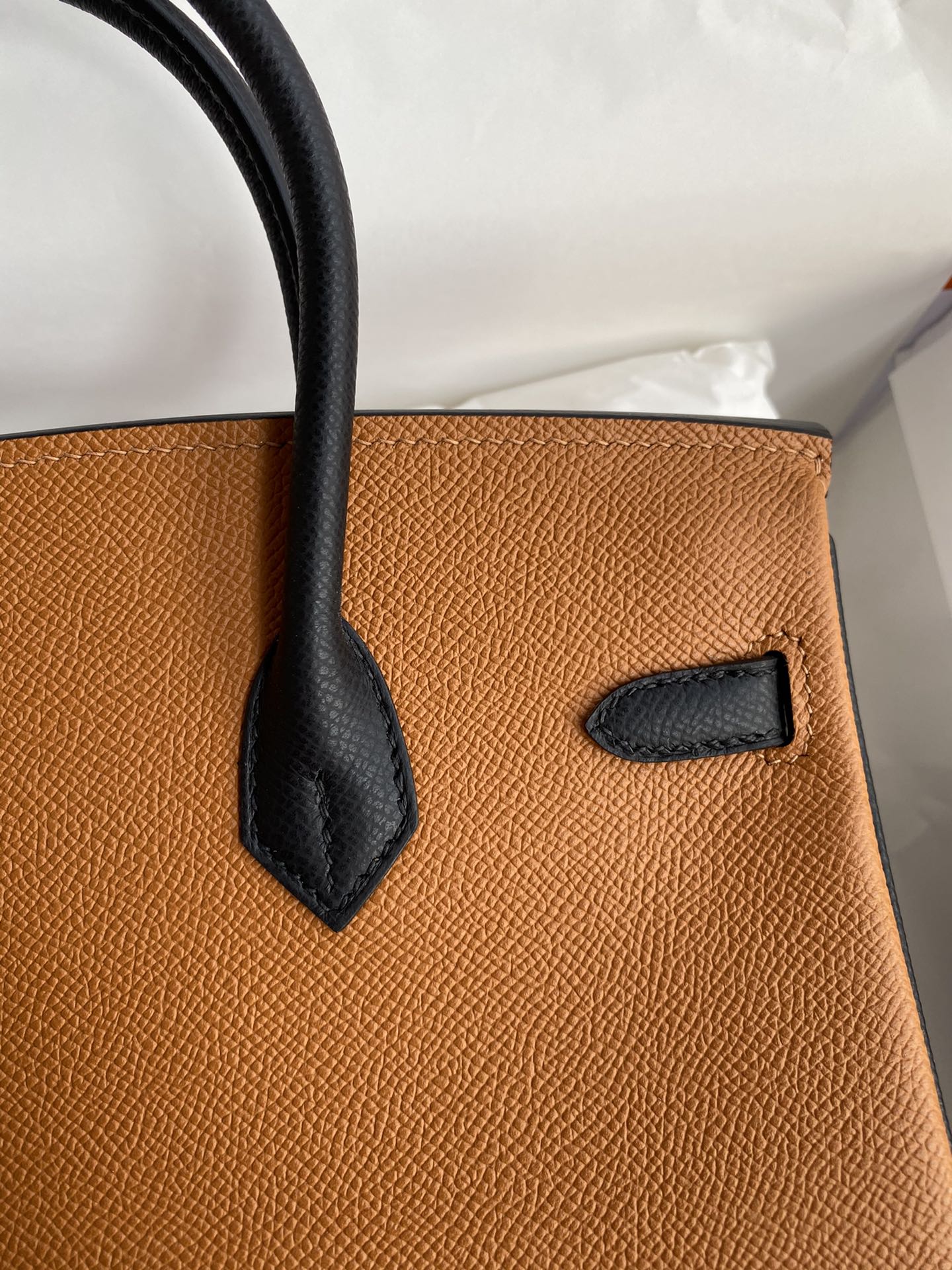 [TOP] HERMES Epsom Leather Birkin Bag 25cm - Golden Brown&GHW