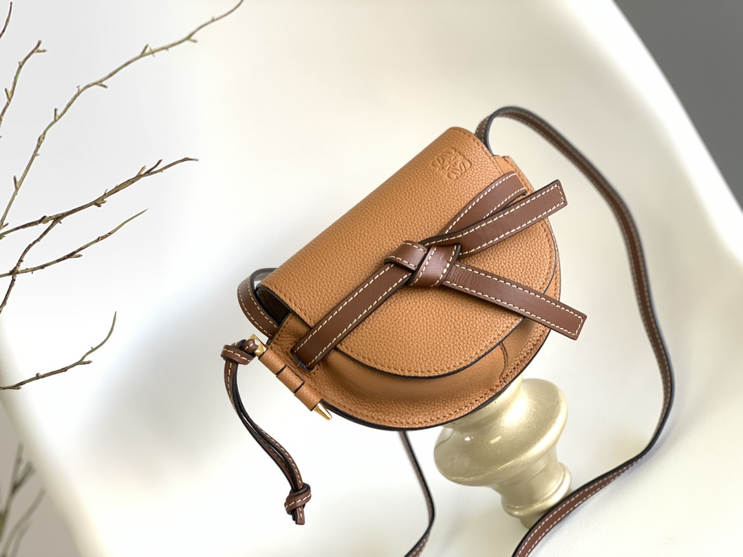 [TOP] LOEWE Gate Bag Mini 15x12.5x8cm/20*19*11.5cm  - Brown