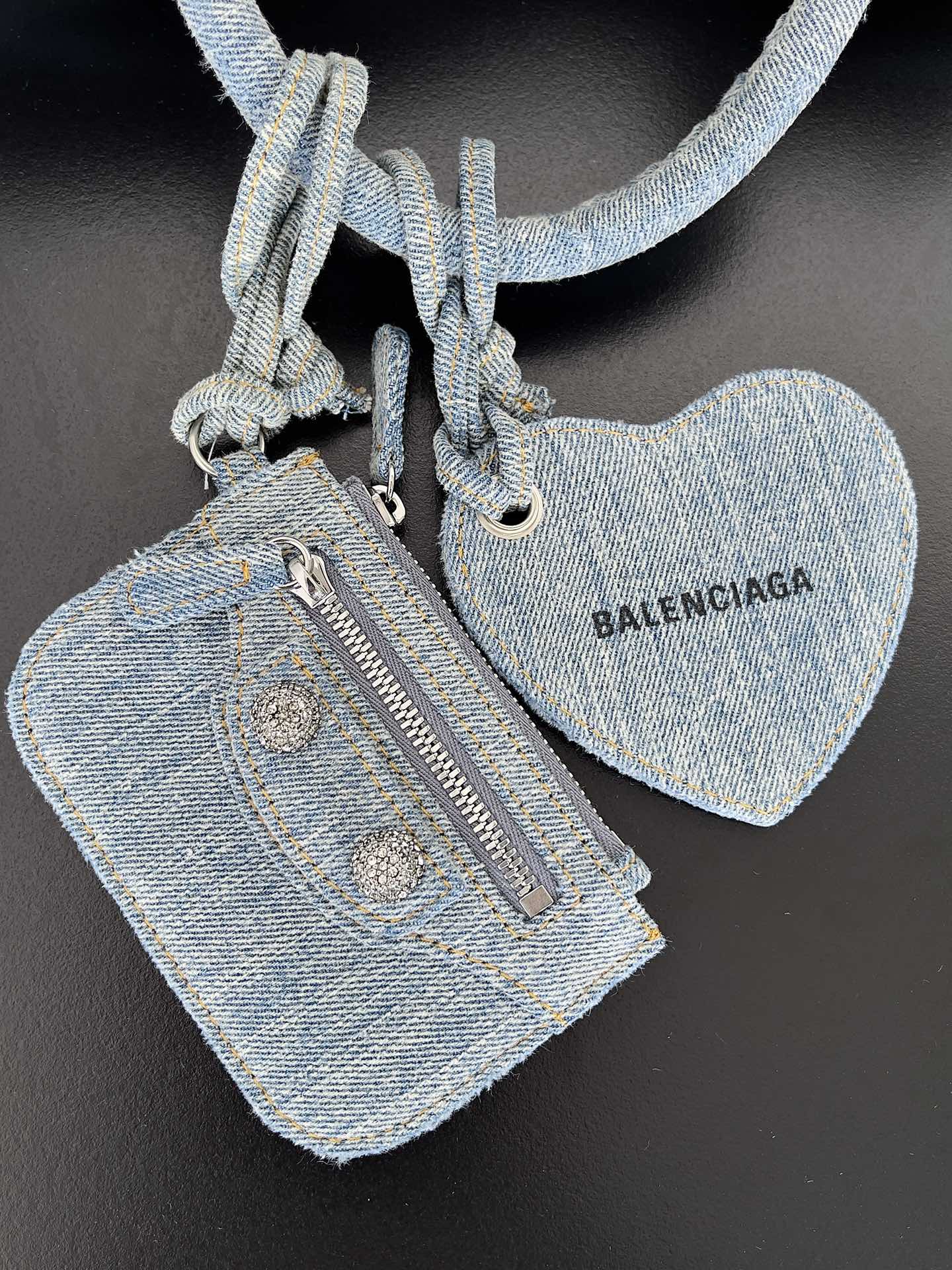 [TOP] BALENCIAGA Le Cagole Bag Motorcycle Bag Denim  39 CM - Denim