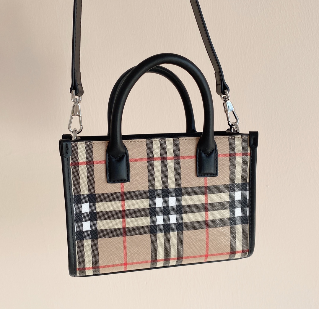 [TOP] BURBERRY Tote Bag Mini 19.5x14x6.5cm - Beige