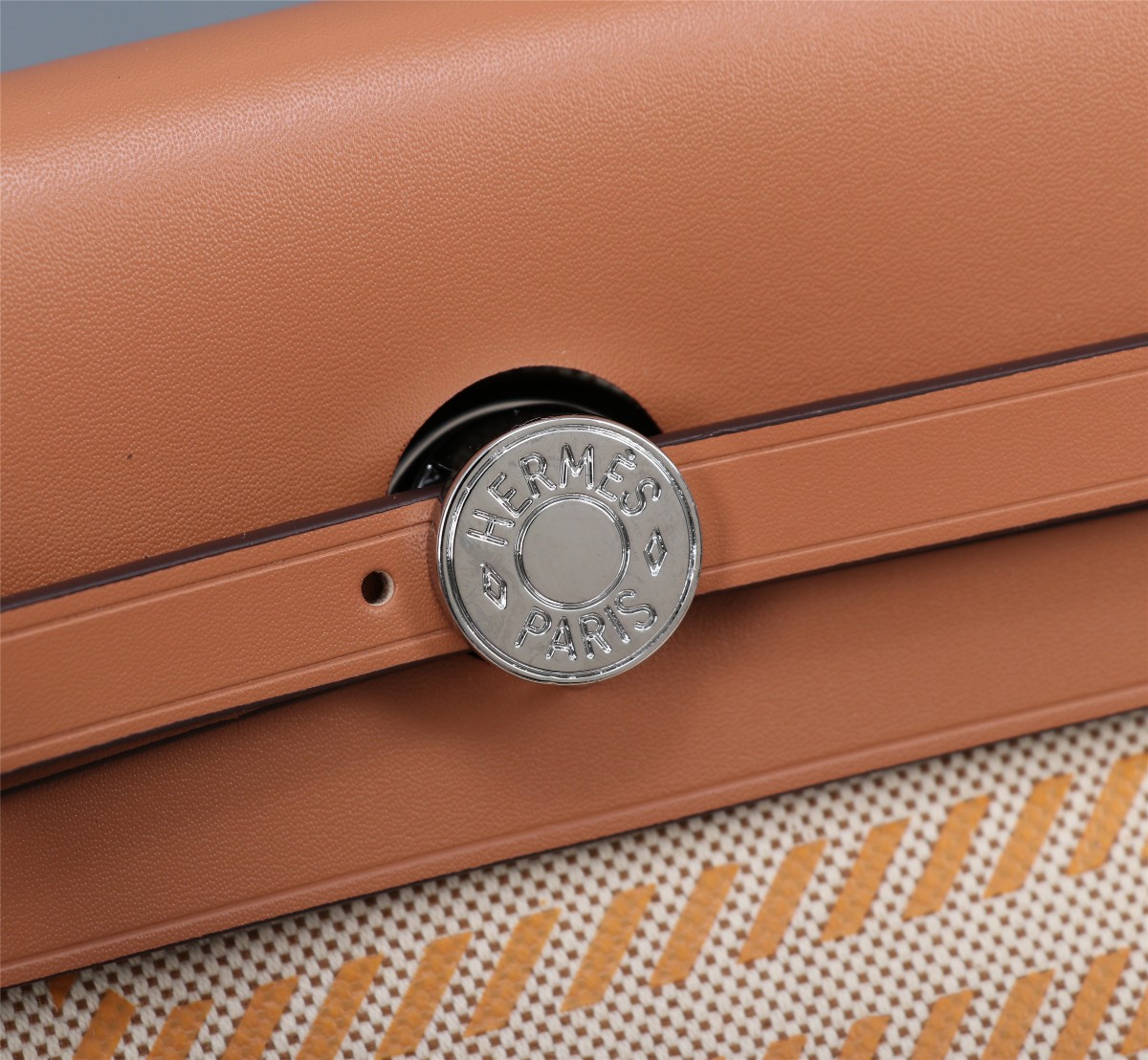 [TOP] HERMES Canvas And Cowhide Herbag Zip Handbag 31cm - Brown&SHW