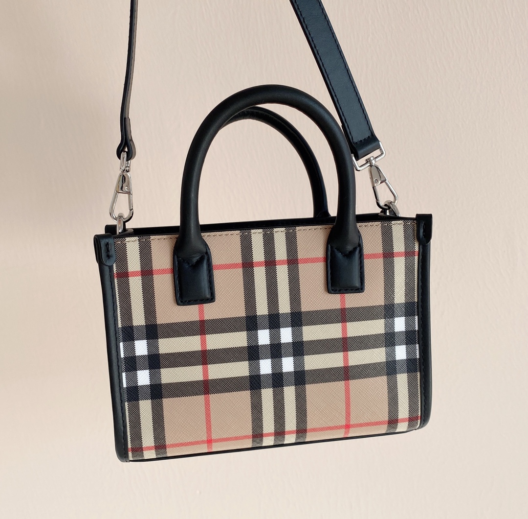 [TOP] BURBERRY Tote Bag Mini 19.5x14x6.5cm - Beige