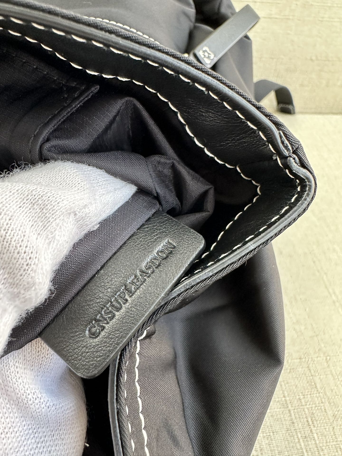 [TOP] BURBERRY Backpack Checkered and Cowhide 24x31x10cm - Black