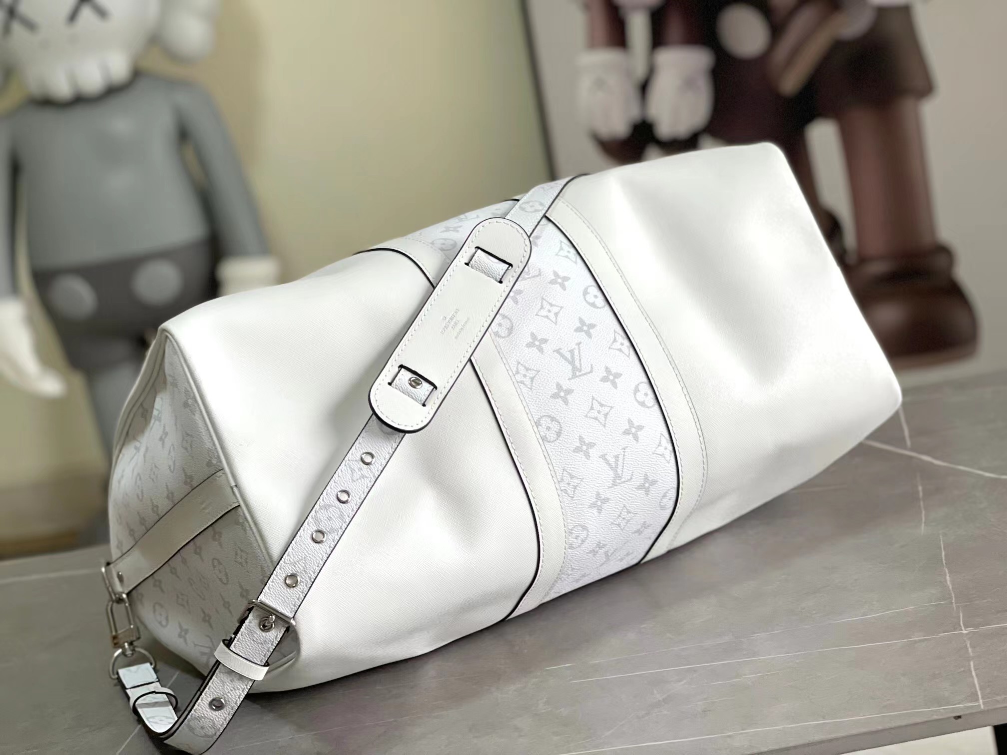 [TOP] Louis Vuitton LV Loui$ Vu!tt Keepall Full Leather Handbag 50 CM